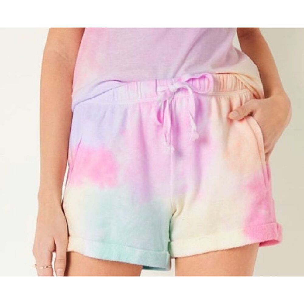 Victoria's Secret Pink Varsity‎ Shorts Multi Color Tie Dye Size X-Small